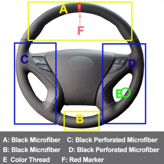 Hand Sewing Car Steering Wheel Cover For Hyundai Sonata 8 2011 2012 2013 2014