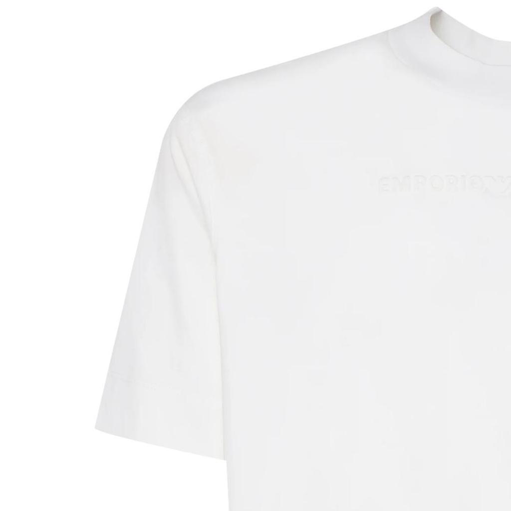 Emporio Armani Solid Color Round Neck Pullover Short Sleeve Loose T-Shirt Men tops White 6D1TQ1-1JPVZ-0101