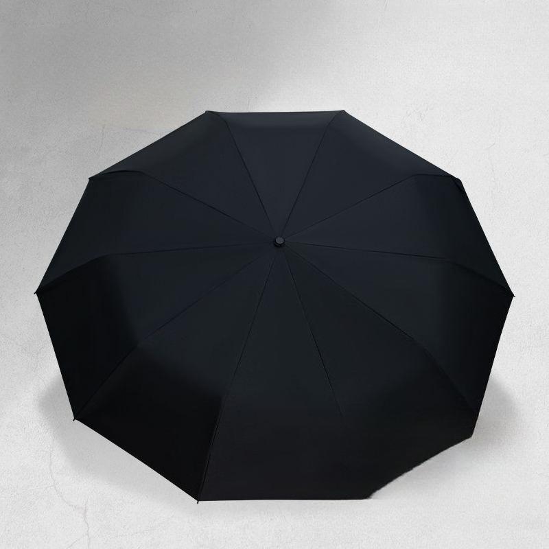 10 Bone High-end Simple Enlarged Thickened Reinforced Windproof Short Wooden Handle Tri-fold Fully Automatic Sunny Umbrella