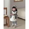Baby Girl Korean Style Winter Vest and Long Sleeve Mori Dress Set