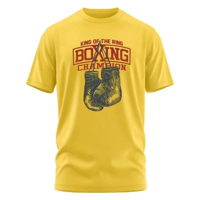 King of The Ring Boxing  Printed T Shirt for Men Women Vintage GYM Apparel Tops Tees