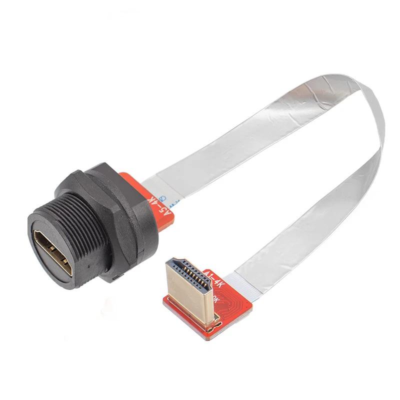 Industrial 0.3M 1M 2M Extension Cable Waterproof HDMI2.0 Connector HdmI-compatible Panel Socket 4K High-definition Data Adapter