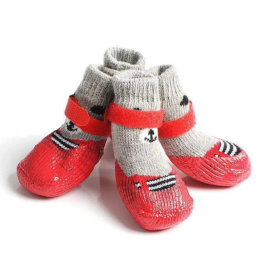 Dog Socks Shoes Boots Outdoor Anti-Slip Waterproof Puppy Pet Paw Protector Traction Control for Hardwood with Adjustable Straps