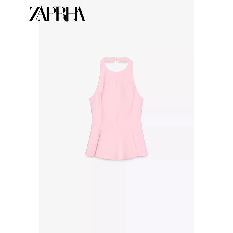 Zaprha New Arrival Short Skirt Hem Stretch Shirt Minimalist All-Match Halterneck Fashion Casual Top 4772040