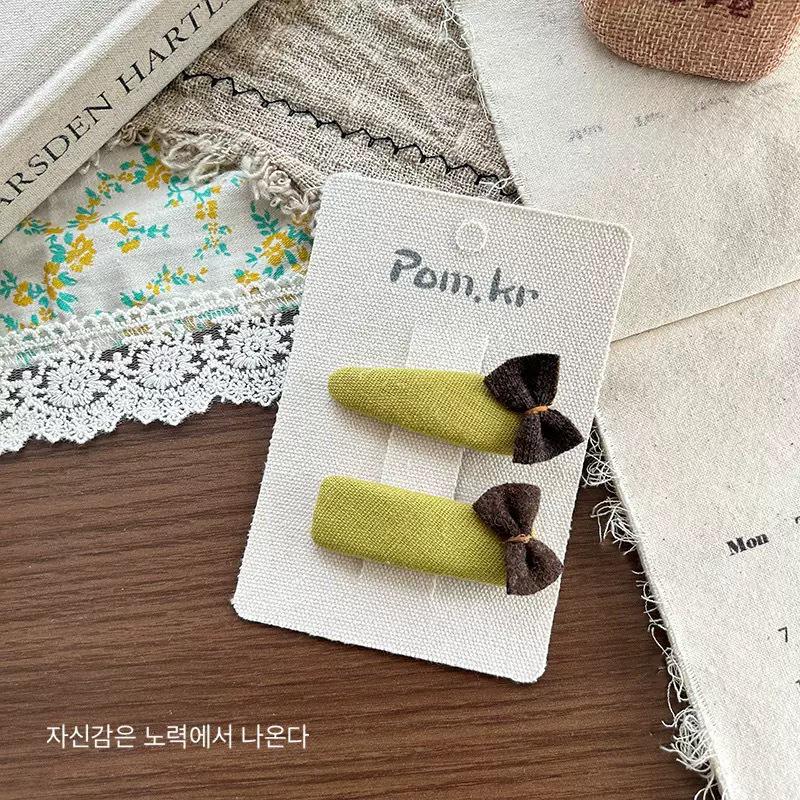 Plaid & Solid Color Korean Hair Bows - Girls' BB Clips and Hairpins