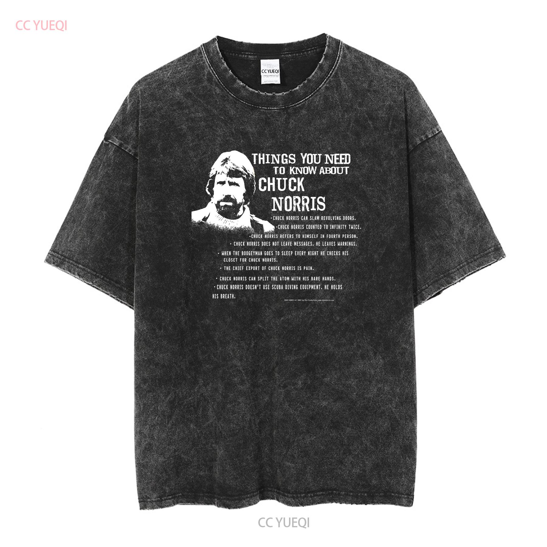 

Chuck Norris T Shirt XL Blue long or short sleeves vintage Washed Slightly streetwear Stretched Soft designer clothes Casual XL