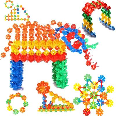 Model Educational 500Pcs/Pack Building Blocks Children's Plastic ABS Snowflake Shape Toy Assemblage Colorful Building Kit Kids