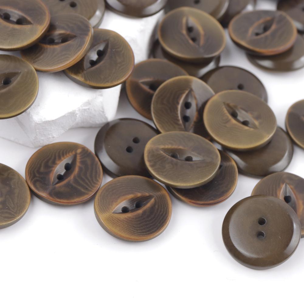 

10 шт. гусиный желтый огонь контрастного цвета рыбий глаз фруктовые пуговицы тяжелая промышленность рубашка верхняя куртка инструментальная куртка повседневные брюки пуговицы 24L = 15.0MM * -Round * Camel Brown