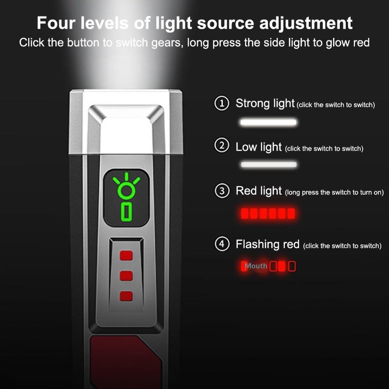 Rechargeable Mini Pocket Flashlight with Anti-sneak LED Light for Hiking Safety and Outdoor Adventure