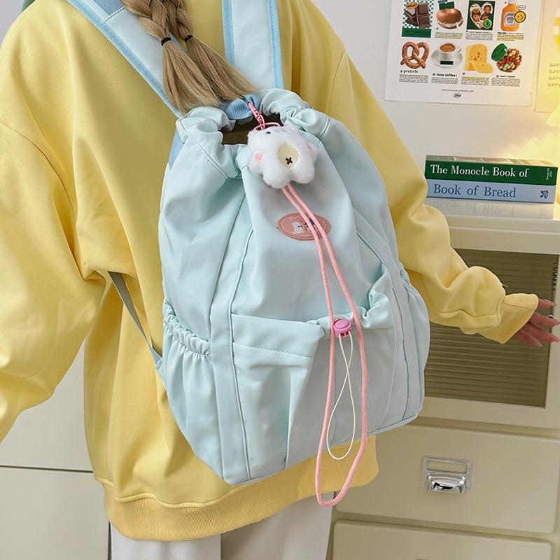 High-value schoolbag, new girl's heart drawstring bundle, commuter travel backpack, student class versatile backpack