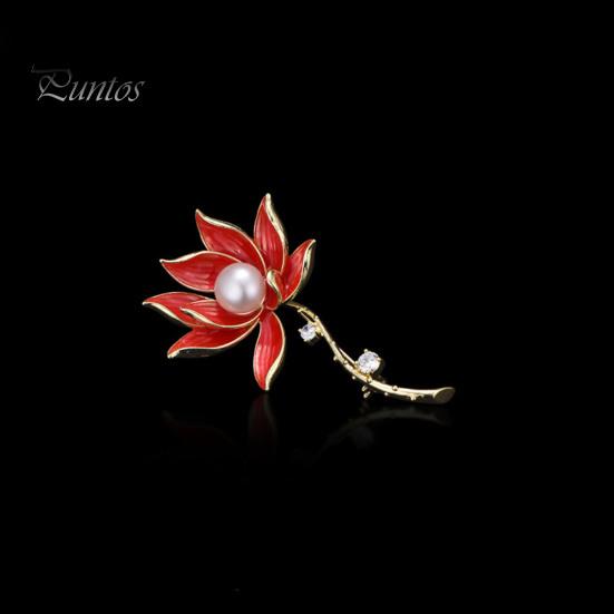 Broche de pérolas de imitação de strass, acabamento fino, formato de flor azul, acessórios para fantasias femininas