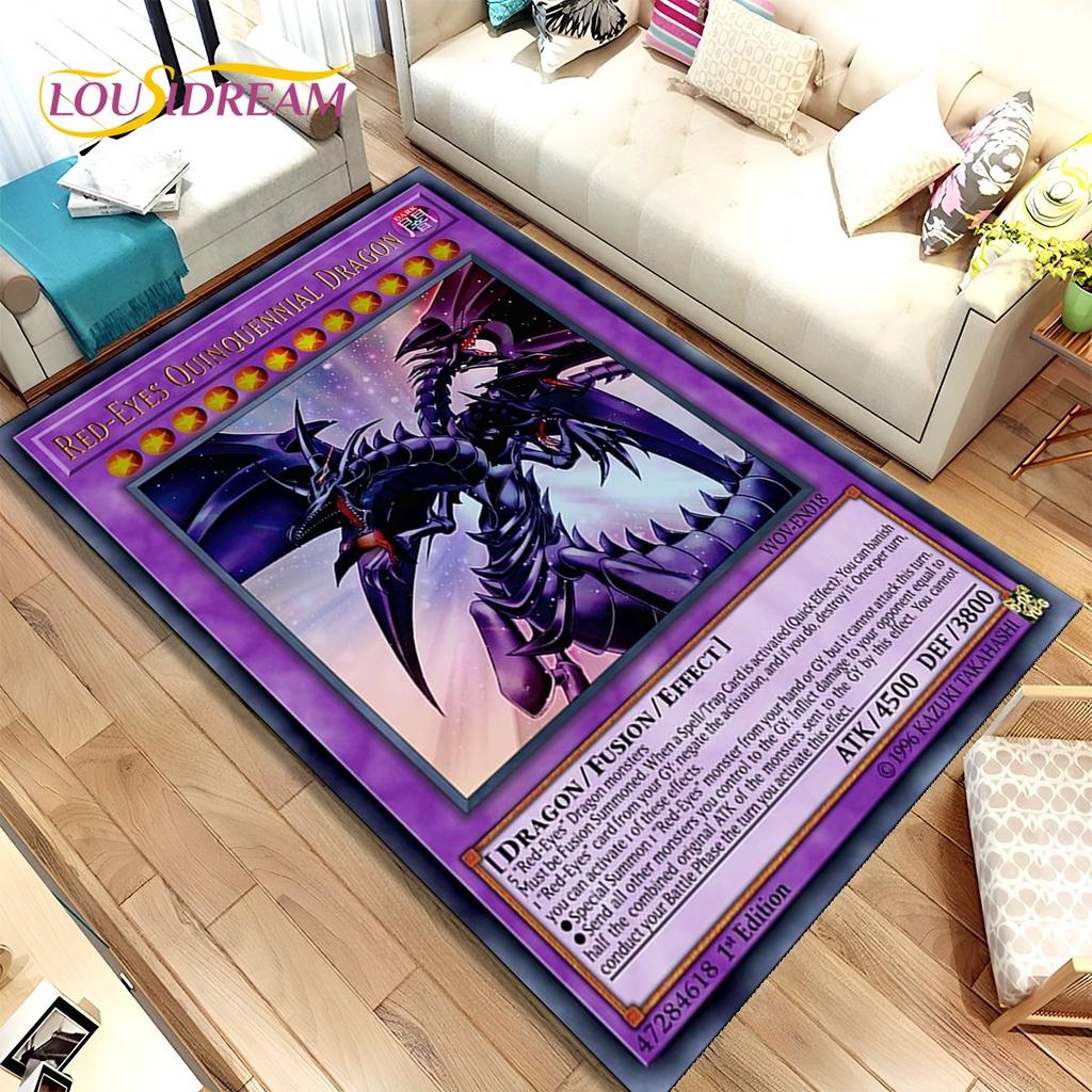 Yu-Gi-Oh MONSTER CARD Anime-Teppich, groß, Teppich für Wohnzimmer, Schlafzimmer, Sofa, Fußmatte, Dekoration, rutschfeste Bodenmatte für Kinder, 3D