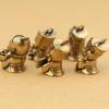 Brass Five Gods of Wealth Keychain - Pure Copper Figurine for Good Fortune
