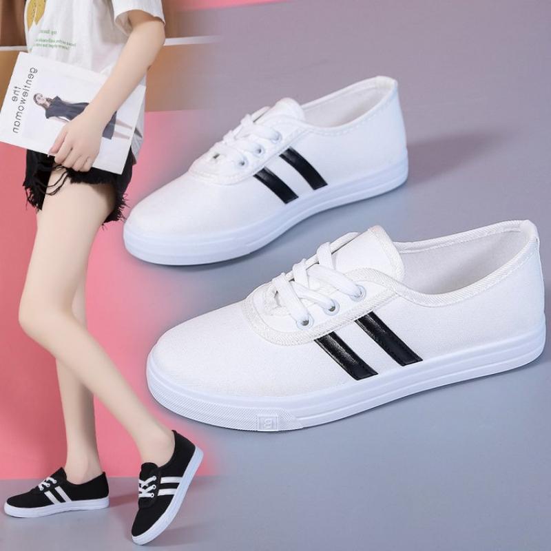 Canvas Shoes Summer Lace-up Casual Sports Women's Single Shoes Soft Sole Soft Surface Shoes