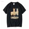 Happy Lamaween Funny Blade Halloween Mens Cotton T Shirt long or short sleeves vintage Washed fashion Stretched Slightly