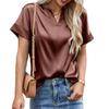 Dámské tričko Tričko s krátkým rukávem Denní víkendová móda Basic Top s výstřihem do V