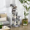 Cat Tree Cat Scratching Post Cat Play Tower Cat Climbing Tree Scratching Post Hammock Gray L40 x W40 x H132 cm