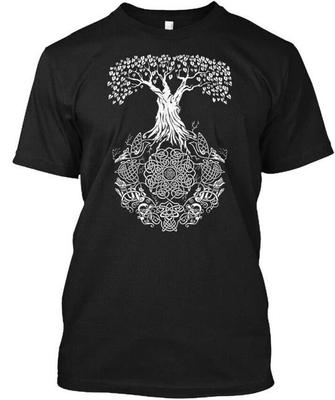 Yggdrasil Tree Of Life Funny3 T Shirt Made In the USA Size S To 5XL