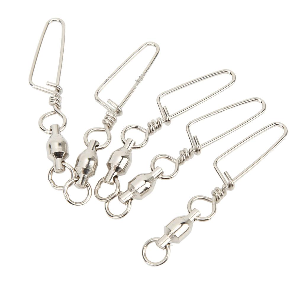 20PCS Fishing Snap Swivels Stainless Steel High Strength B Type Ball Bearing Swivels for Freshwater