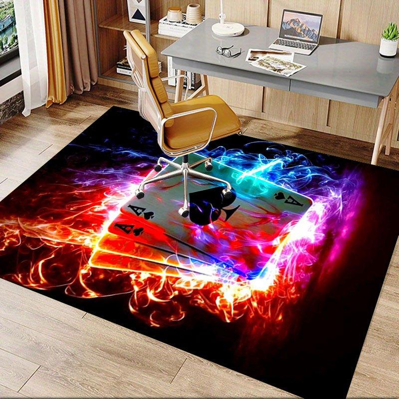 "Flaming Ace of Spades Playing Cards - Neon Poker Deck"Office Mat Home Decor Office Desk Chair Carpet for office ph80