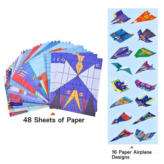 16/48Pcs/Set Paper Airplane Kits with 16 Classic Design DIY Paper Planes Origami