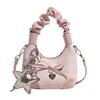 Urban Chic Solid Color Cloud Bag Pu Small Shoulder Bag With Zipper Closure For Everyday