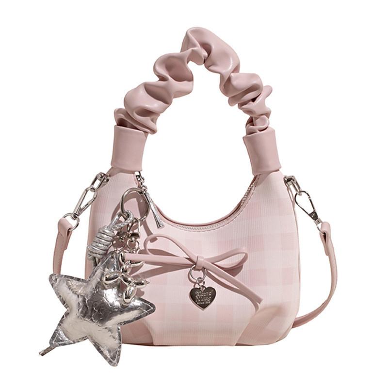 Urban Chic Solid Color Cloud Bag Pu Small Shoulder Bag With Zipper Closure For Everyday