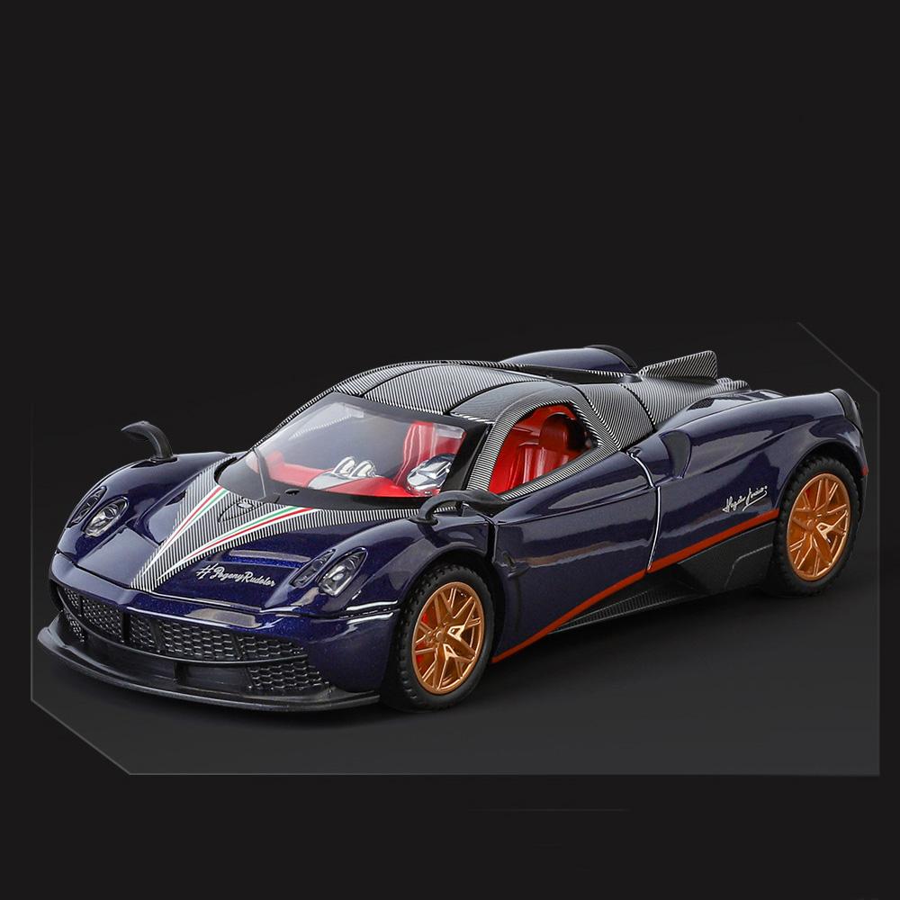 1:32 Pagani Huayra Roadster BC Toy Cars Model Alloy Diecast with Light Music Sports Car 4 Doors Opened Vehicle Toddler Kids Gift