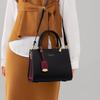 Cnoles Damen-Handtasche, Rindsleder, Großes Fassungsvermögen, Umhängetasche, Schwarz
