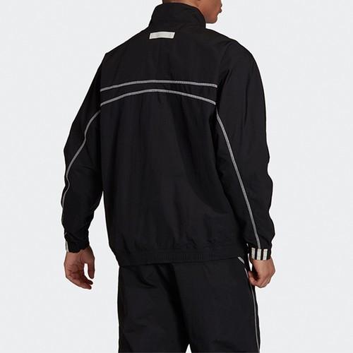 Adidas Logo Stand Collar Letter Track Sports Jacket Men's Black