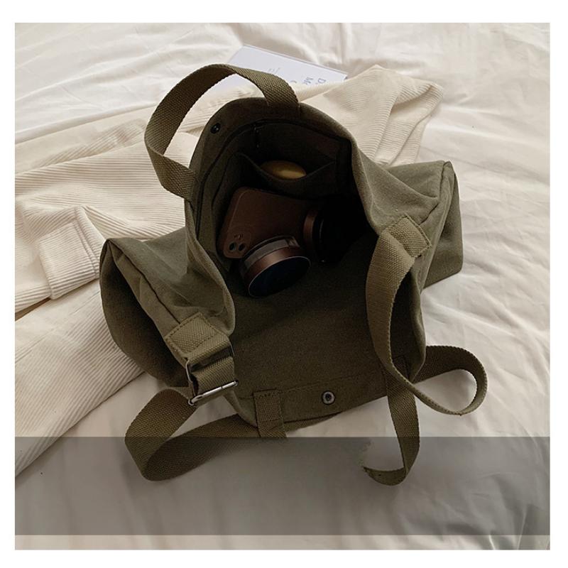 Einfache Umhängetasche aus Segeltuch für Herren und Damen, dicke Handtasche aus waschbarem Segeltuch, großes Fassungsvermögen, Kunststudenten-Paket, Schulranzen