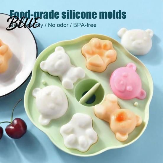 Reusable Chocolate Molds Silicone Bear Cake Mold Steamer Safe Food Baking Pan for Kids Easy Release Pastry Non Stick Heatproof Muffin Pudding Jelly