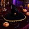 Ruffled Witch Hat with Decor for Halloween Costume