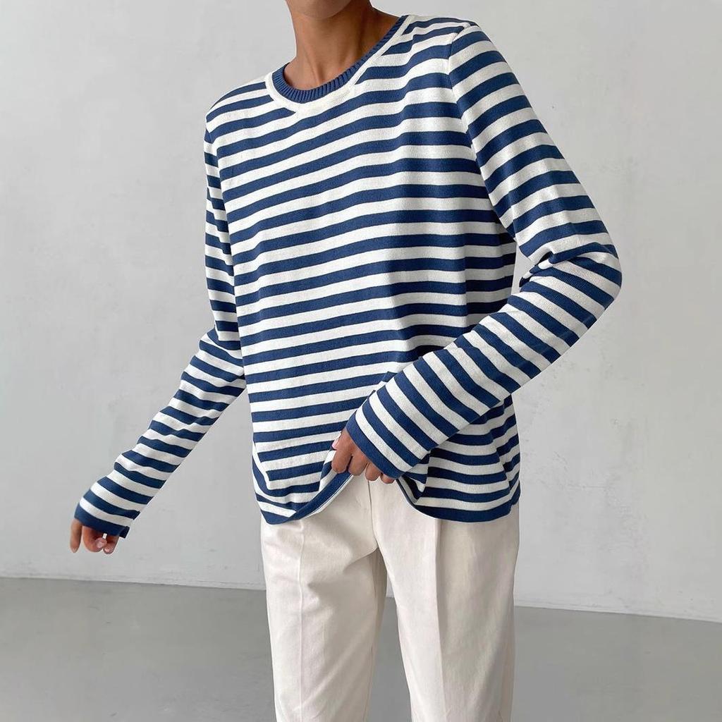 2025 Spring Retro Striped Women's Sweater: Classic European & American Style