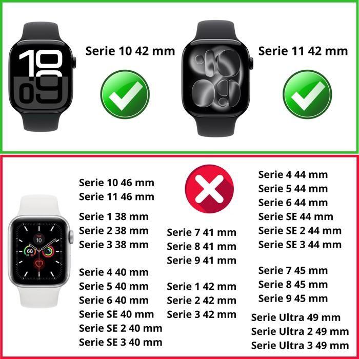 Coque compatible avec Watch 42mm Serie 11 - Protection rigide étui transparent écran verre trempé Phonillico®