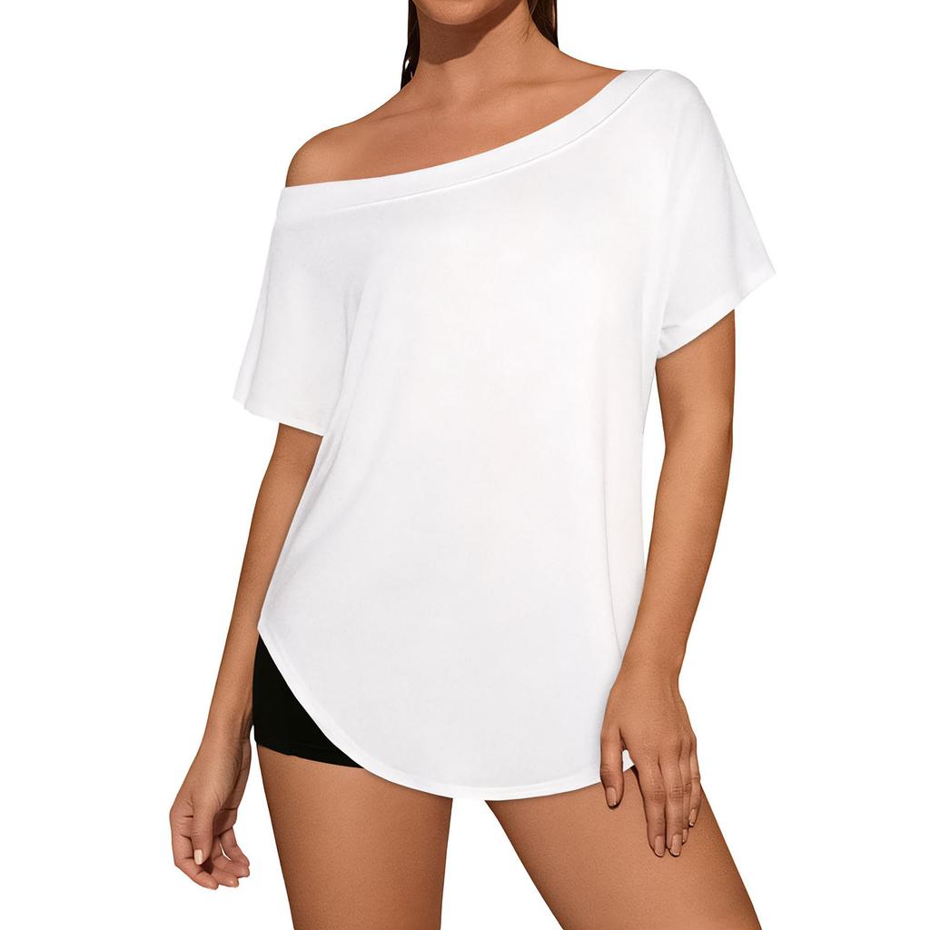 Women's Relaxed-Fit Casual Asymmetrical Off-the-Shoulder Top