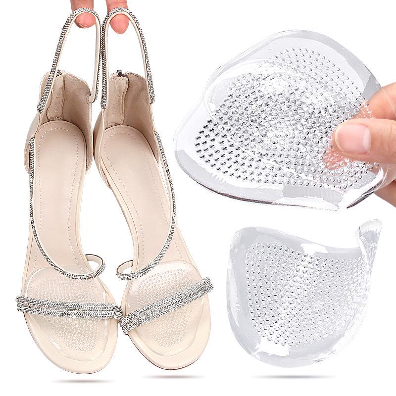 Transparent Gel Forefoot Pad for Women's Flats - Non-Slip, Height Boost, and Pressure Relief