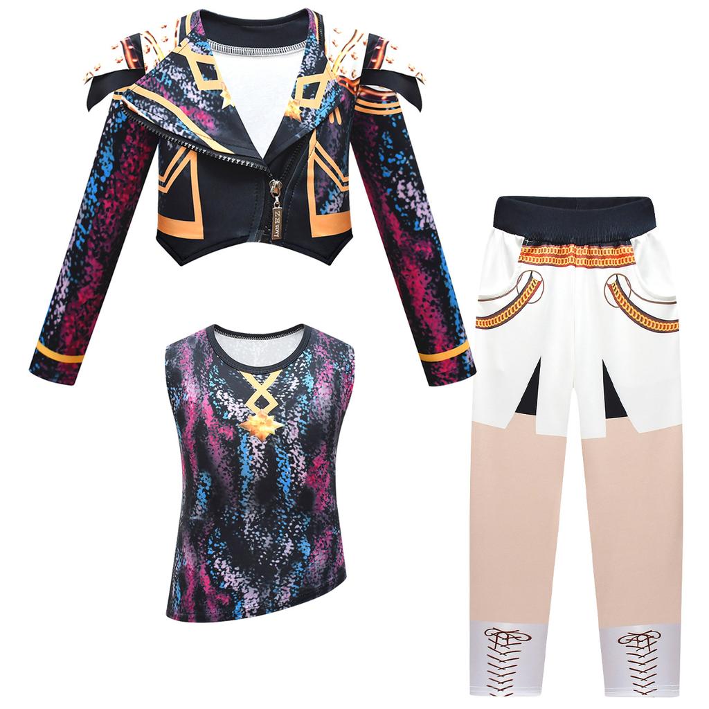 Dětský dívčí idol Zoey Cosplay Vesta Kabát Kalhoty Kostýmová sada K-Pop Lovci démonů Oblečení Narozeninová oslava Halloween Dětský kostým
