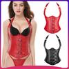 Women Sexy Steel Bone Rivet Leather Style Waist Cincher Body Shaper