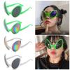 Alien Partybrille Lustige Sonnenbrille ET Sonnenbrille Feiertag Tanz Aliens Kostüm Alternative Formen Regenbogenfarbene Gläser Partyzubehör