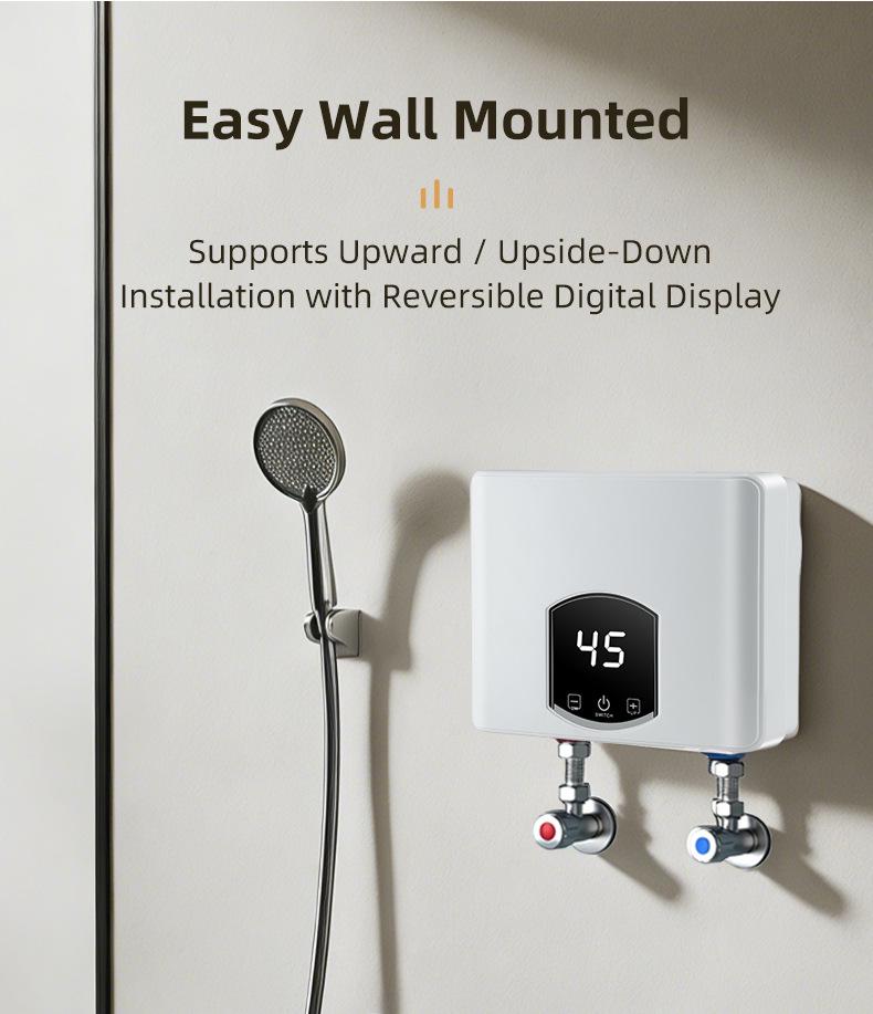 220V 5500W Instant Smart Electric Water Heater for Under-Counter Kitchen Use