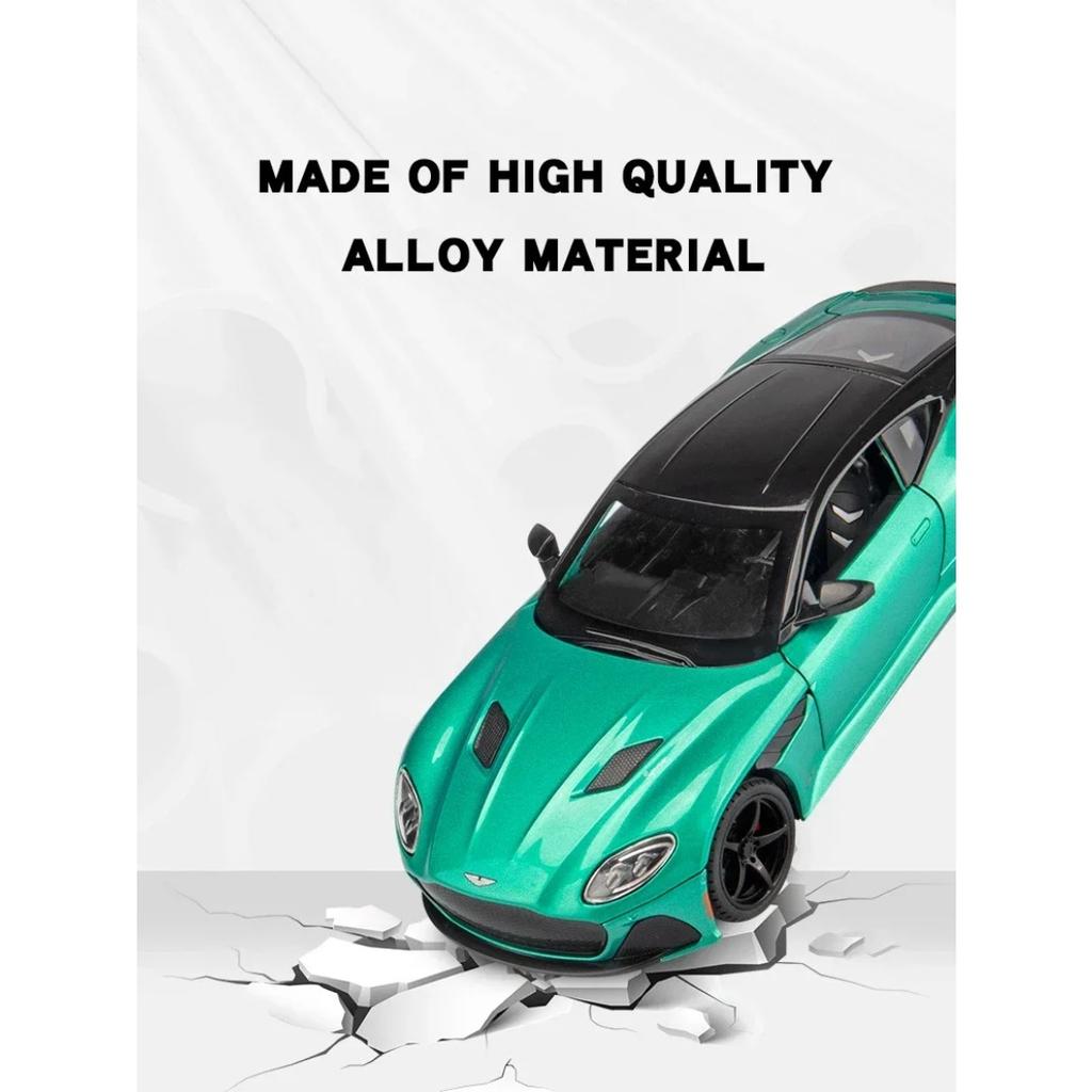 1/22 Aston Martin DBS Luxury Sports Car Alloy Metal Diecast Car Model Car Central Control Screen Trendy Decorative Gift for Boys