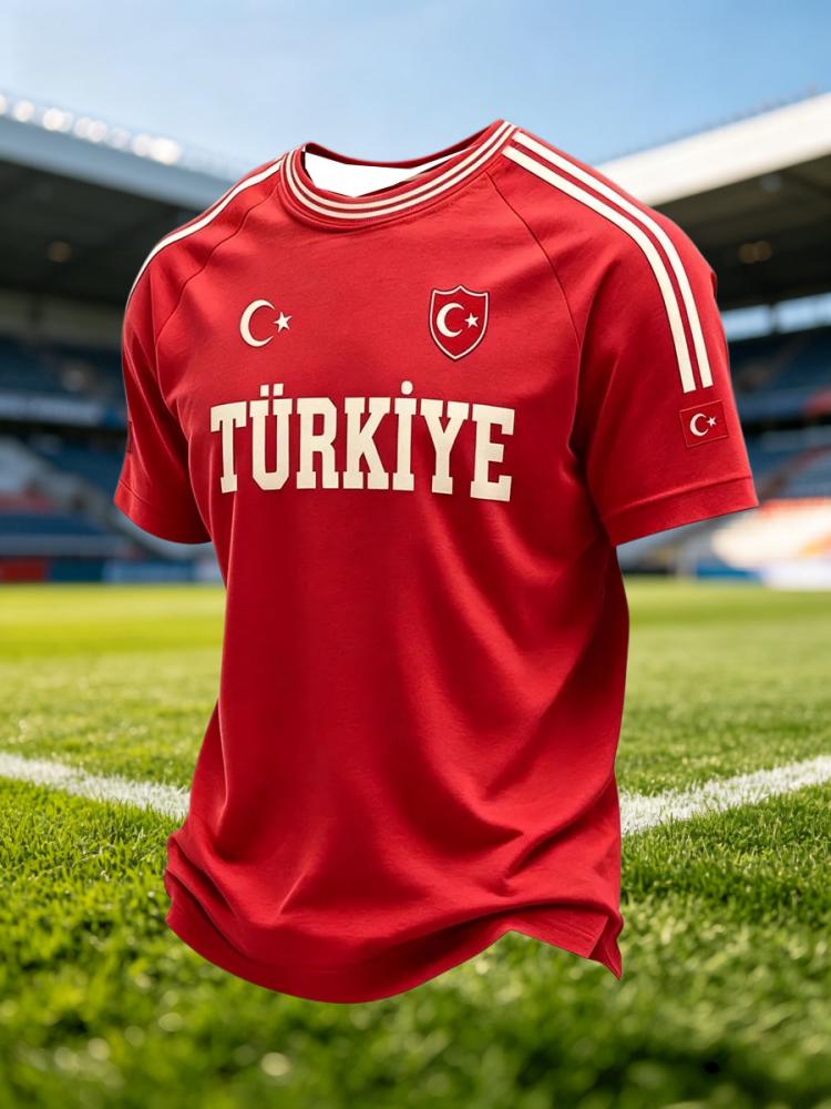 1. Men Women Kids Turkey 3D Print Football Jersey Quick Dry T‑Shirt Daily Training Family Tees