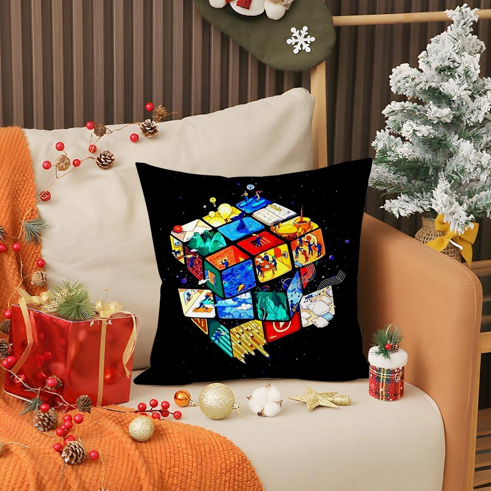 Home Personality Display Rubiks Cube Pillow Case Printing Pillowcase Living Room Sofa Cushion Cover Bedroom Room Decor