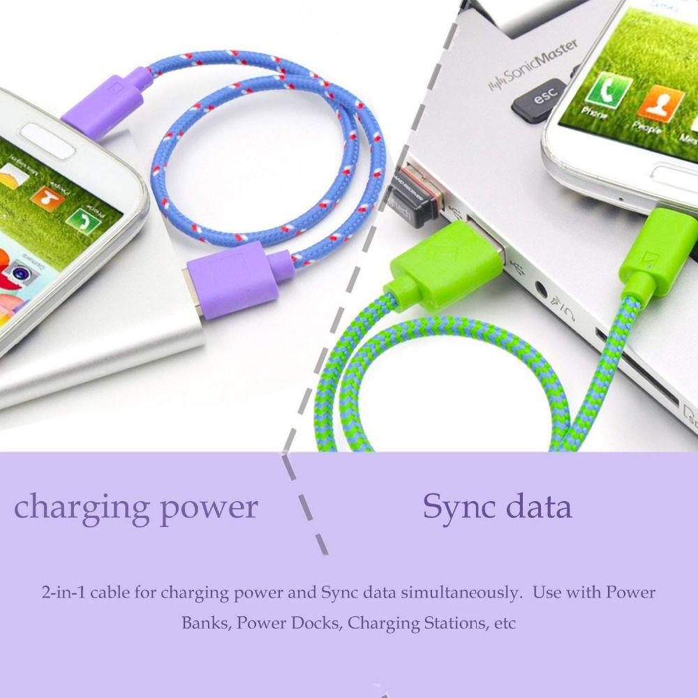 USB Cable Braided Nylon Data Cable Fast Charging Mobile Phone Charger Wire USB Micro USB Cable