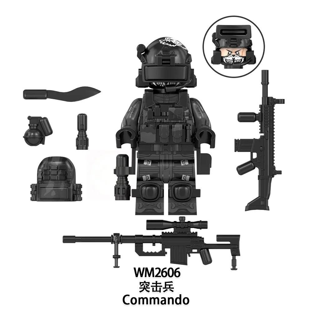 WM6147 WM6168 WM6169 Vojenská série SWAT Speciální jednotky Stavebnice Komando Voják Městská policie Čepice Mini Akční figurka Hračky