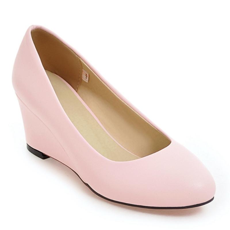 

Классические женские туфли на танкетке, модные розовые, черные, белые, синие танкетки, праздничные, свадебные, офисные туфли, женские туфли-лодочки, весна 2025 38