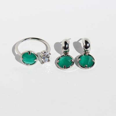 Poly'S Original Minimalistische Und Kalte Silberohrringe, Vielseitige, Nationale Stil Neue Chinesische Aquamarin Kleine Ohrstecker 223