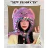 Funny Little Monster Hat Winter Cute Dopamine Plush Knitted Hat Thickened Warm Ear Protector Plush Hat