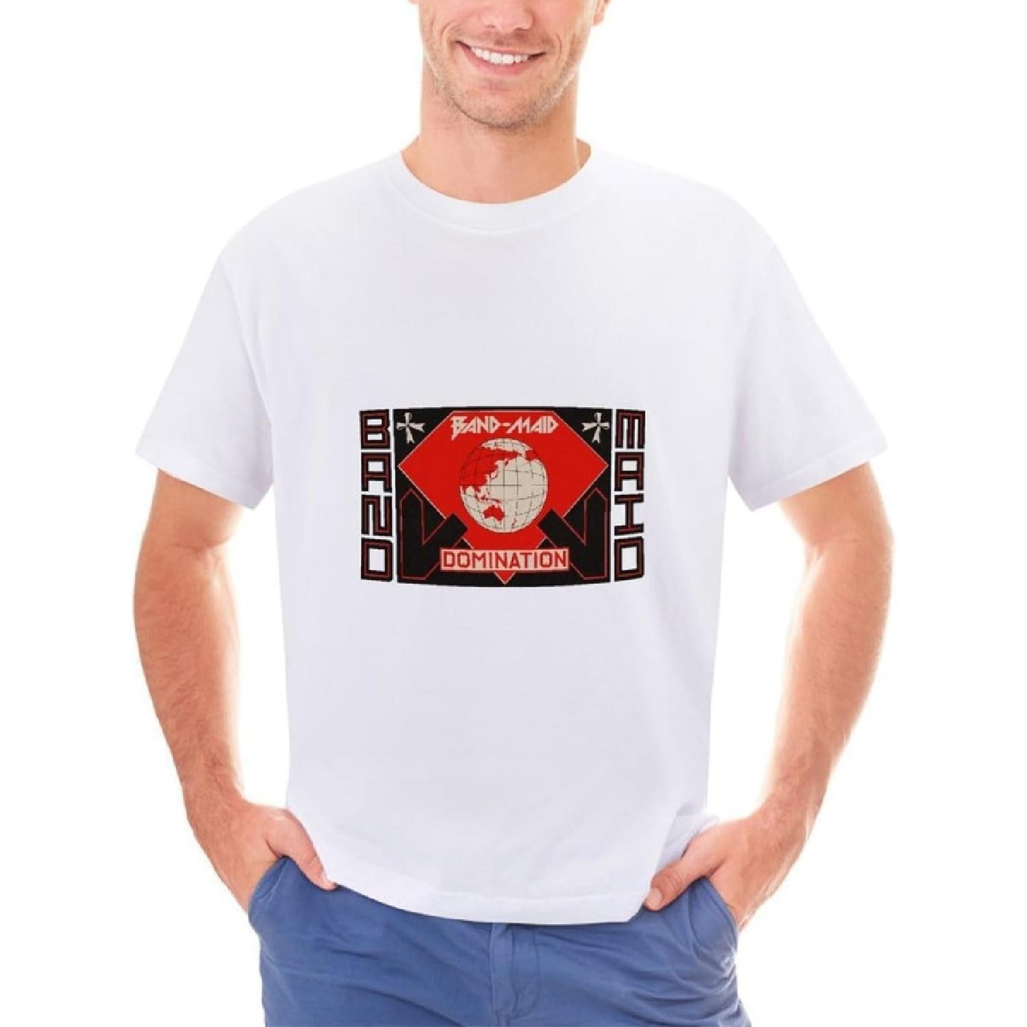 Men s T-Shirt Fashion Band Maid T Shirts Print Graphic Tees XXXXXL белый